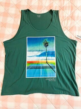 Old Navy Green Graphic Palm Tree Tank